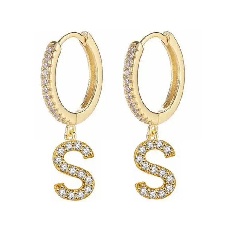 Women's initial hoop earrings s