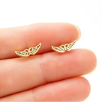 Minimalist angel wing earrings gold