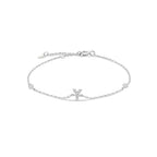 Bracelet with silver rhinestone initial y
