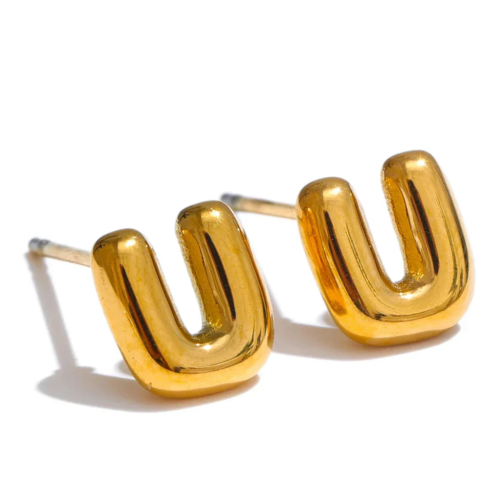 Personalized earrings with initial u