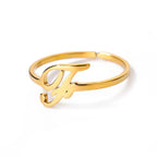 Personalized fine ring with initial F