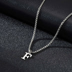Men's necklace with initial pendant f