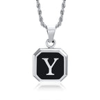 Men's necklace with hexagonal initial pendant y