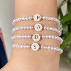 White bracelet initial S