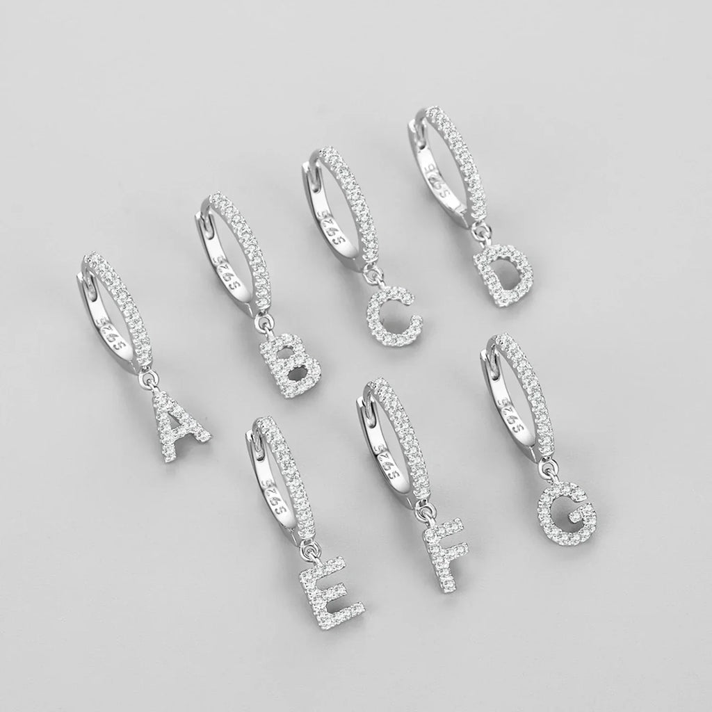 Hoop earrings with initial