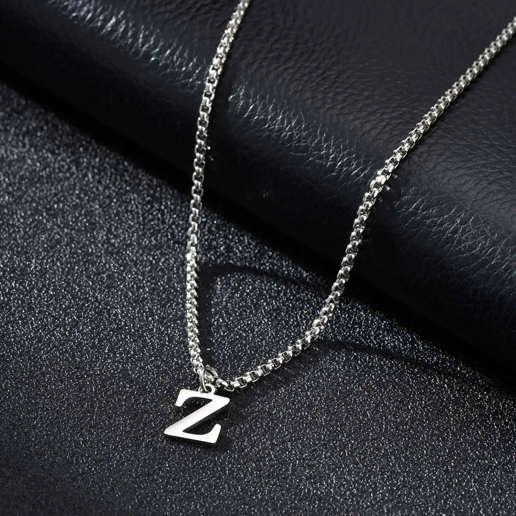 Men's necklace with initial pendant z