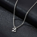 Men's necklace with initial pendant z