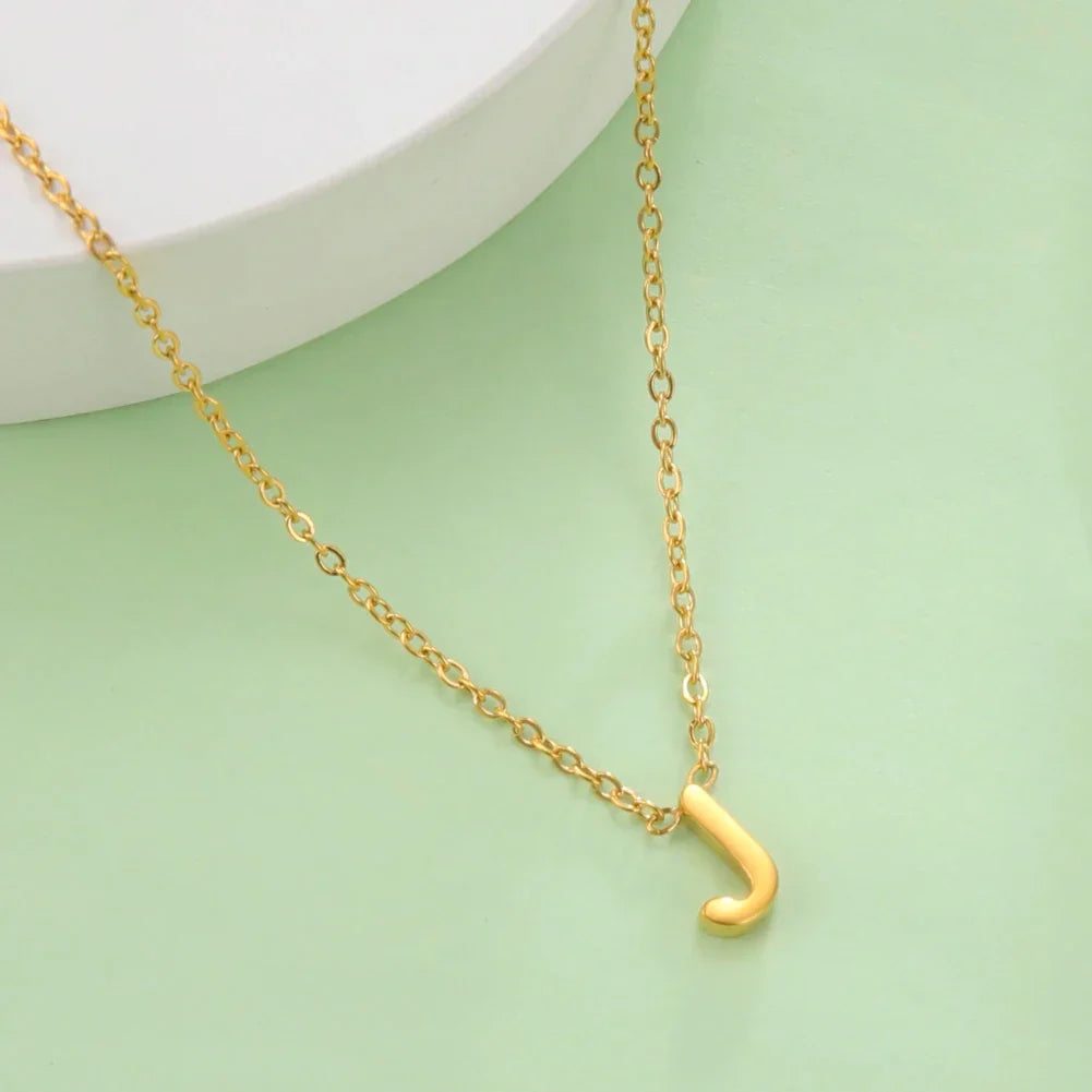 Necklace with initial pendant - letter