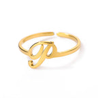 Personalized fine ring with initial P