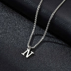 Men's necklace with initial pendant n