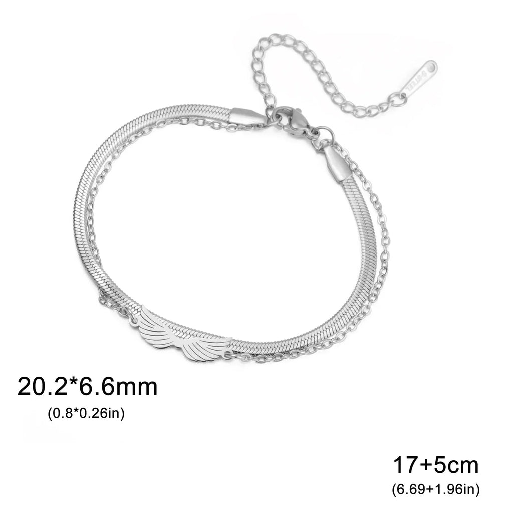 Double angel wings bracelet
