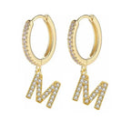 Women's initial hoop earrings m