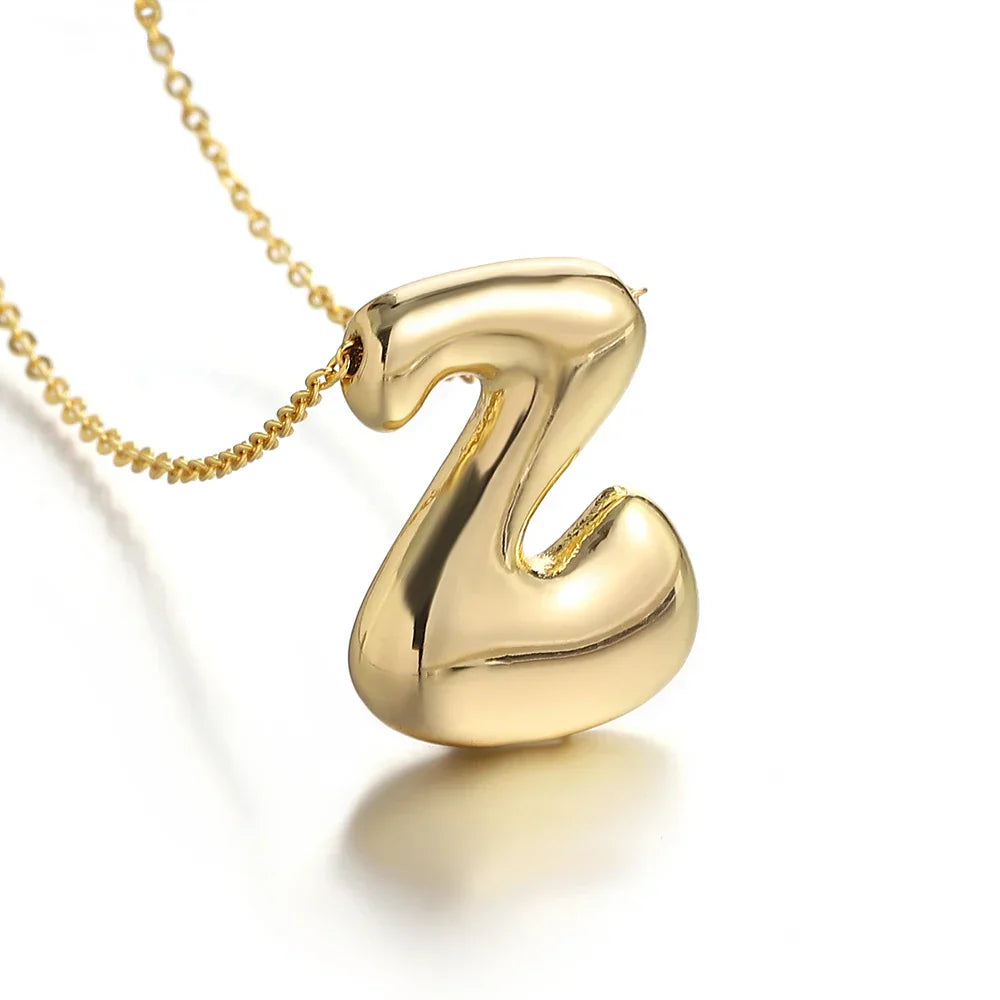Women's necklace with initial pendant - letter