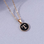 Colorful initial pendant necklace t