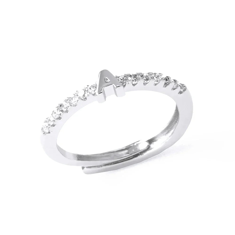 Adjustable women's ring with initial - letter