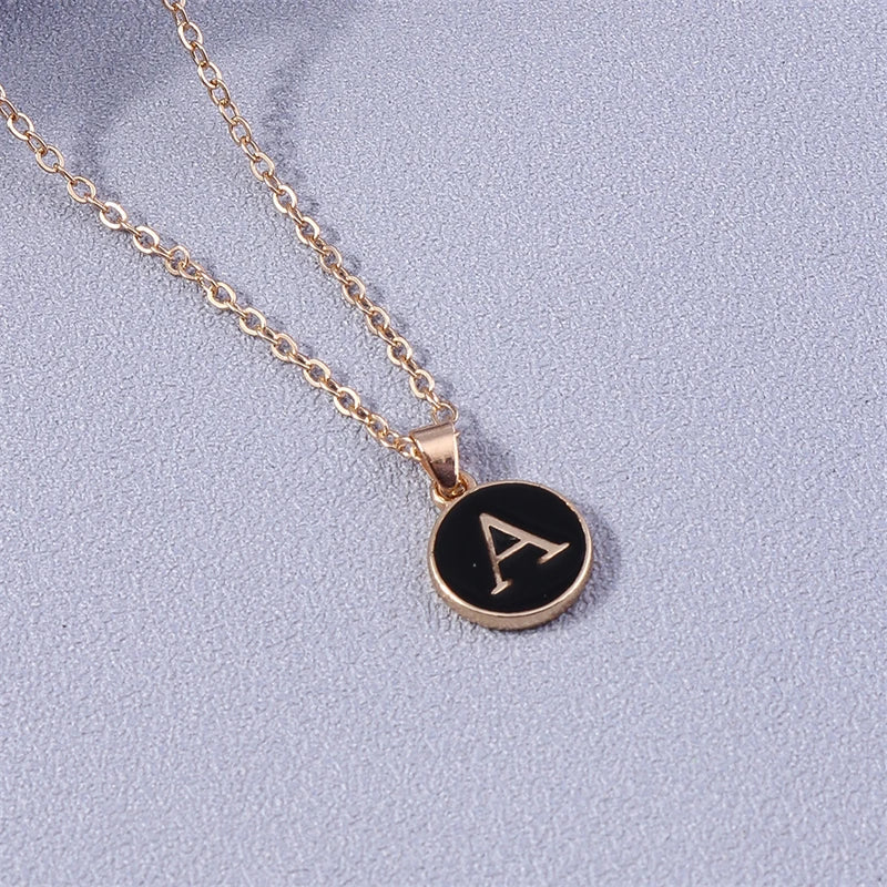 Colorful initial pendant necklace a