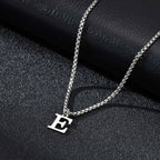 Men's necklace with initial pendant e