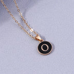 Colorful initial pendant necklace o