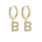 Women's initial hoop earrings b