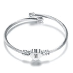 Heart bracelet with initial silver m