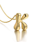 Women's necklace with initial pendant - letter