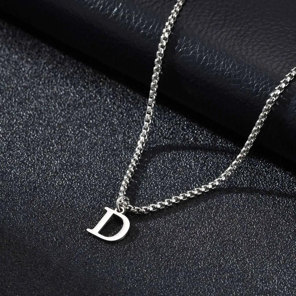 Men's necklace with initial pendant d