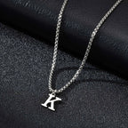Men's necklace with initial pendant k