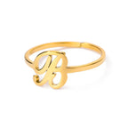 Personalized fine ring with initial B