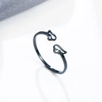 Women's angel wing ring in black
