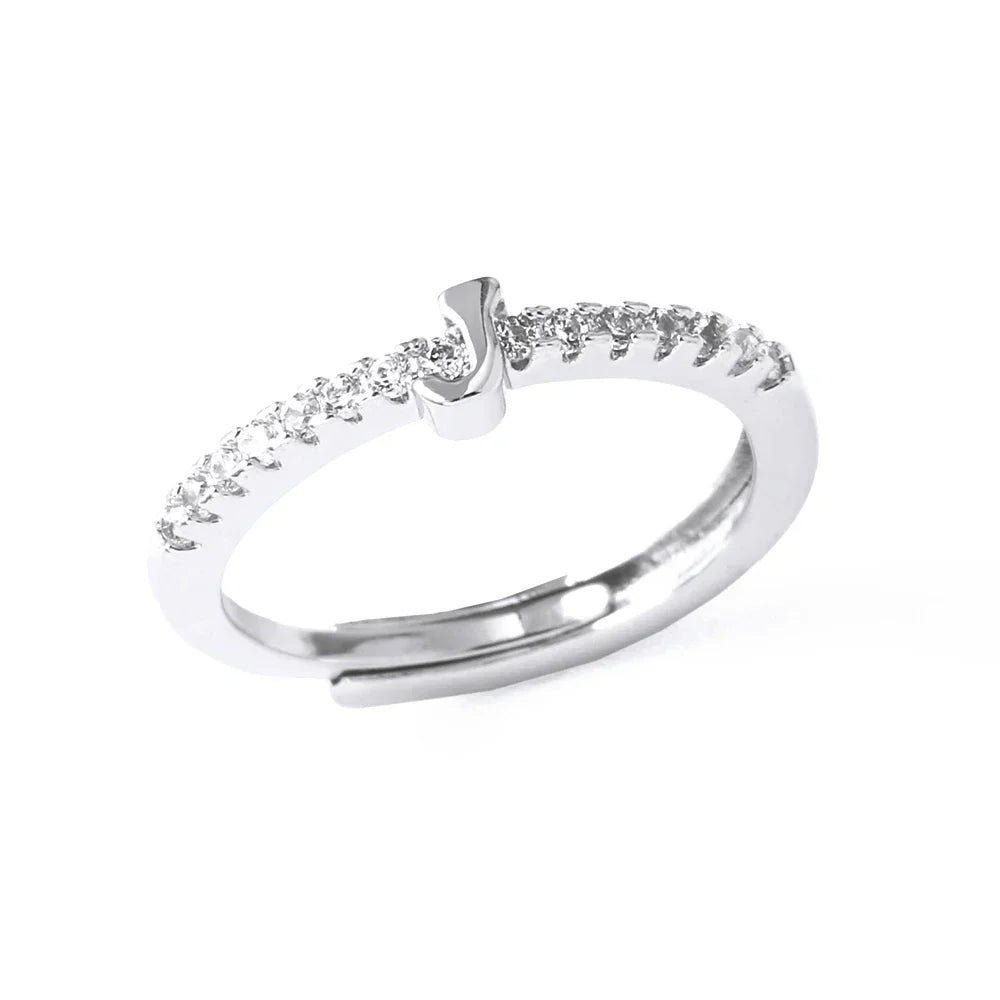 Adjustable women's ring with initial - letter