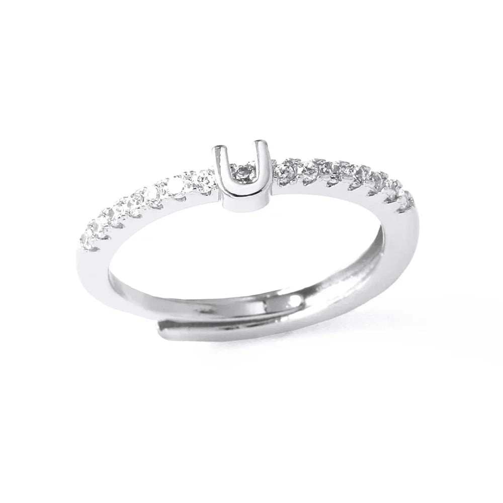 Adjustable women's ring with initial - letter