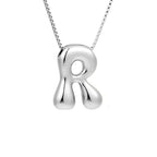 Women's necklace with initial pendant - letter
