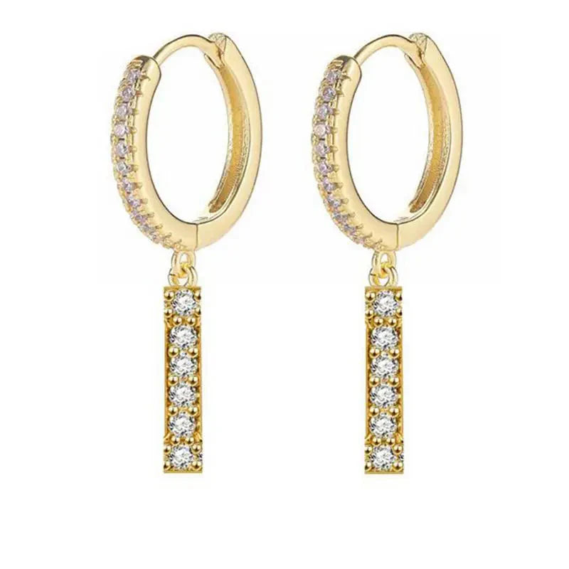 Women's initial hoop earrings i
