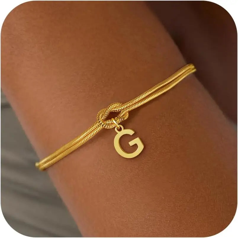 Initial and Knot Bracelet - Letter
