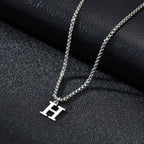 Men's necklace with initial pendant h