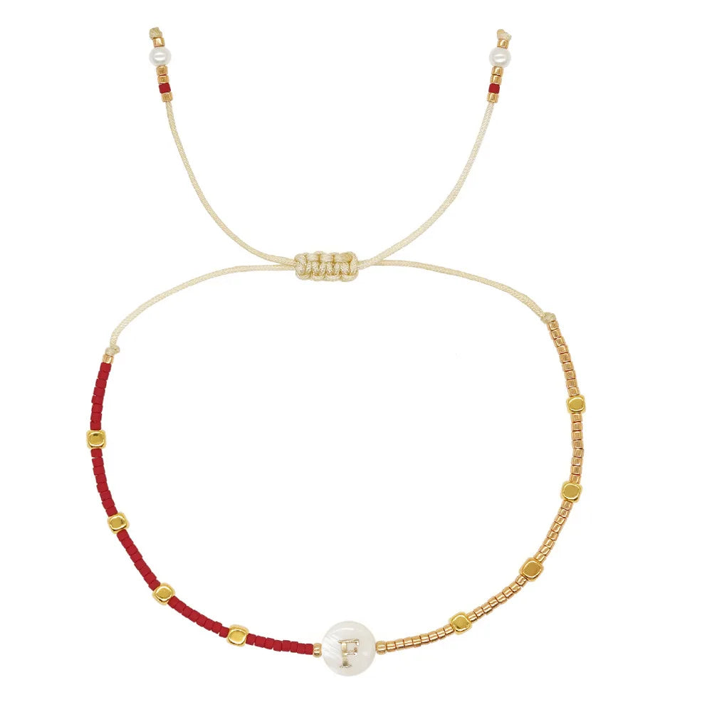 Two-tone initial bracelet p