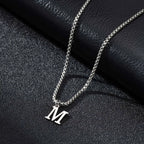 Men's necklace with initial pendant m