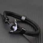 Black double-anchor bracelet black