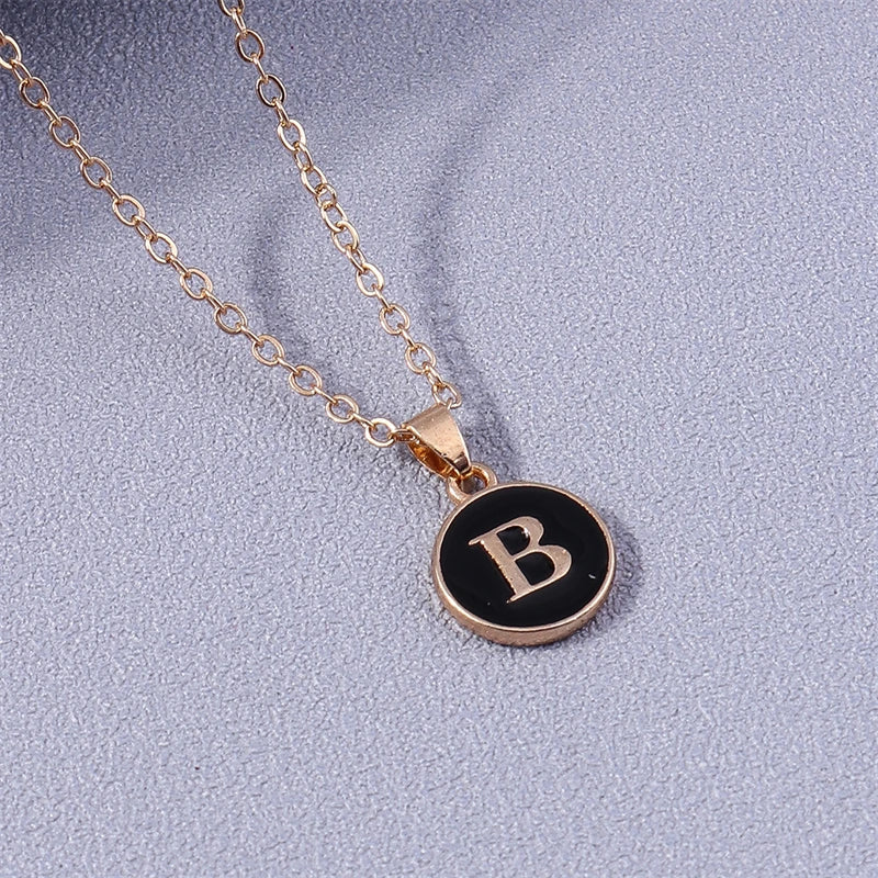 Colorful initial pendant necklace b