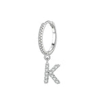 Hoop earrings with initial k