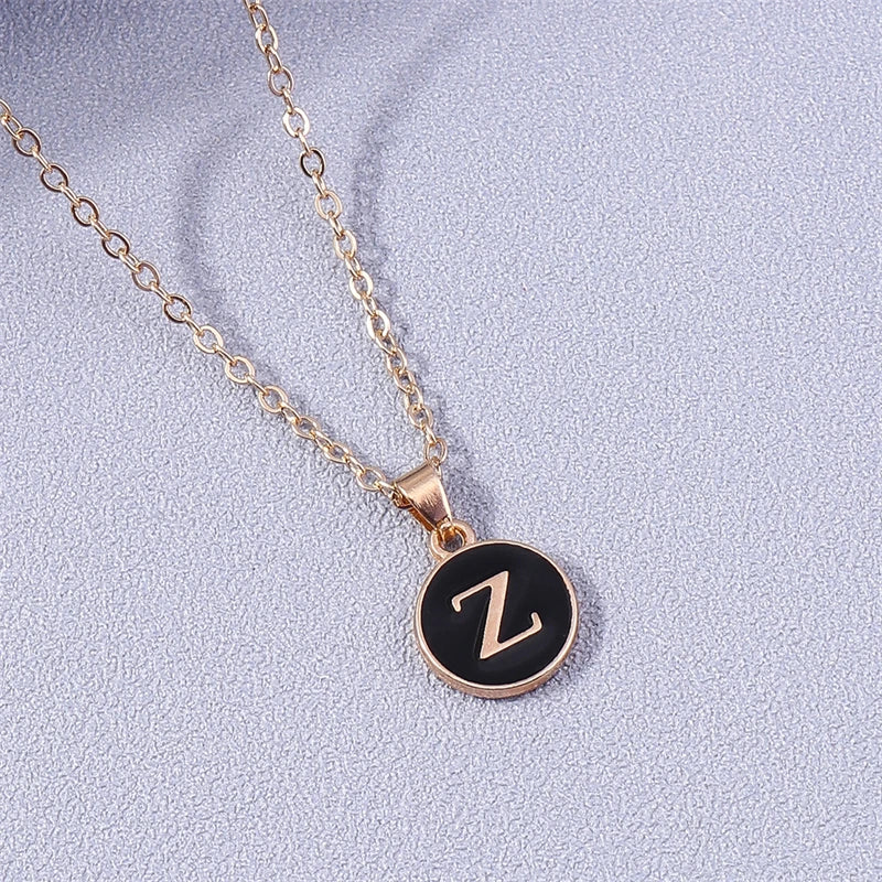 Colorful initial pendant necklace z