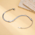Double angel wings silver bracelet