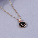 Colorful initial pendant necklace l