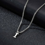 Men's necklace with initial pendant i