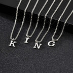 Men's necklace with initial pendant k