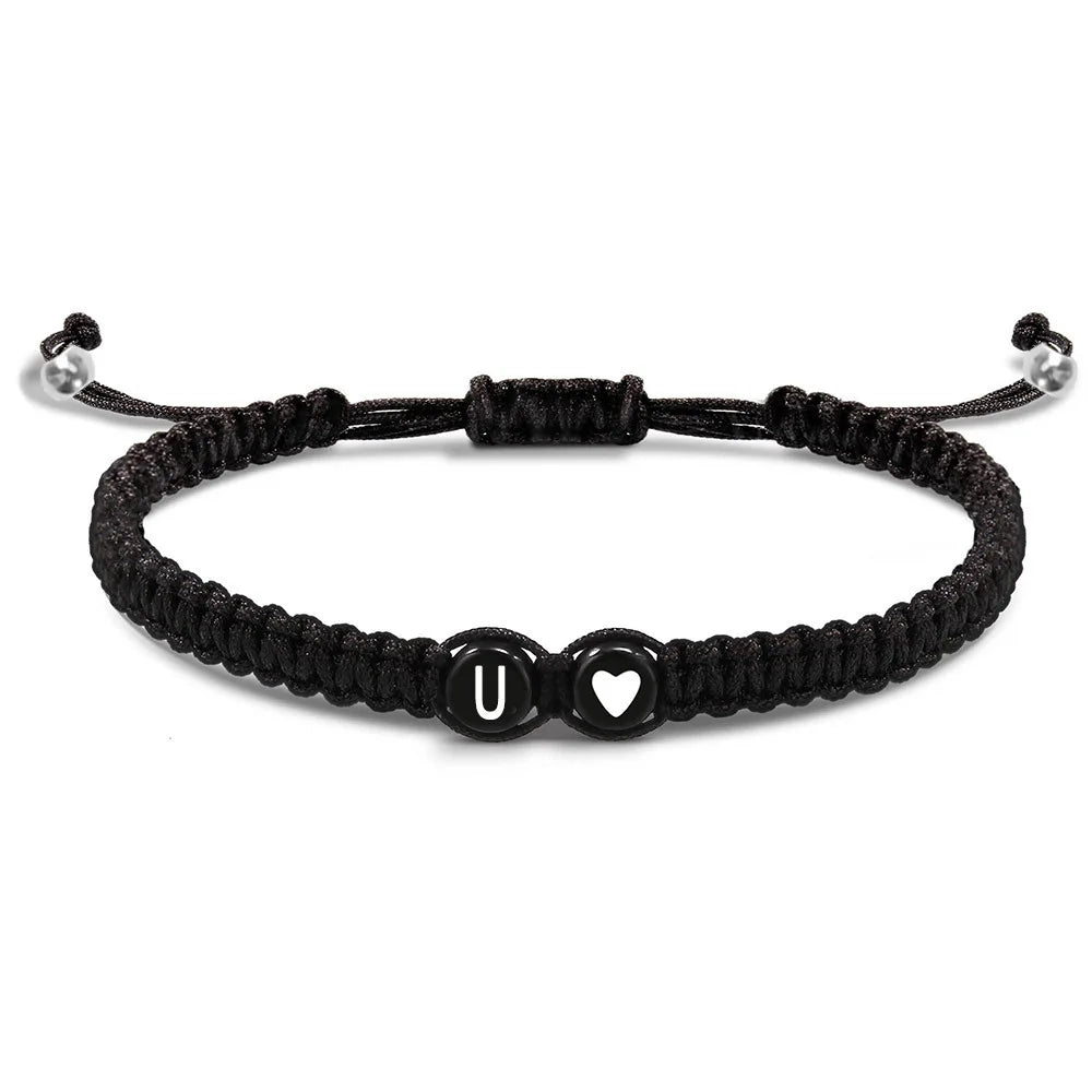 Braided initial bracelet u