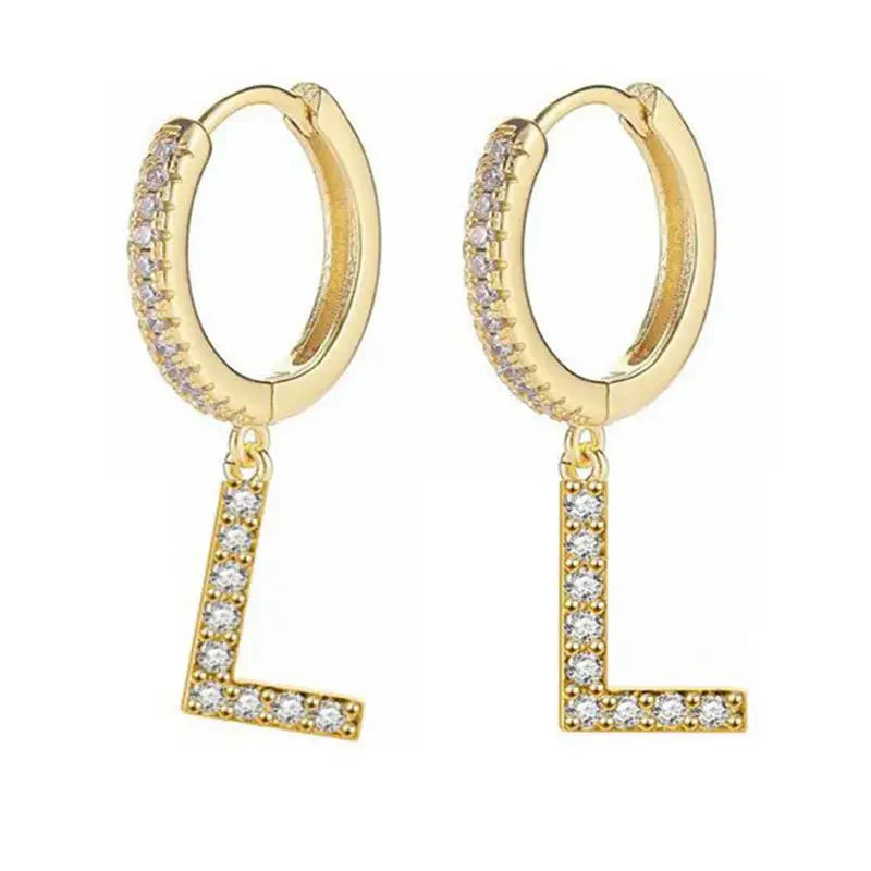 Women's initial hoop earrings l