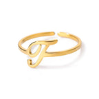 Personalized fine ring with initial J