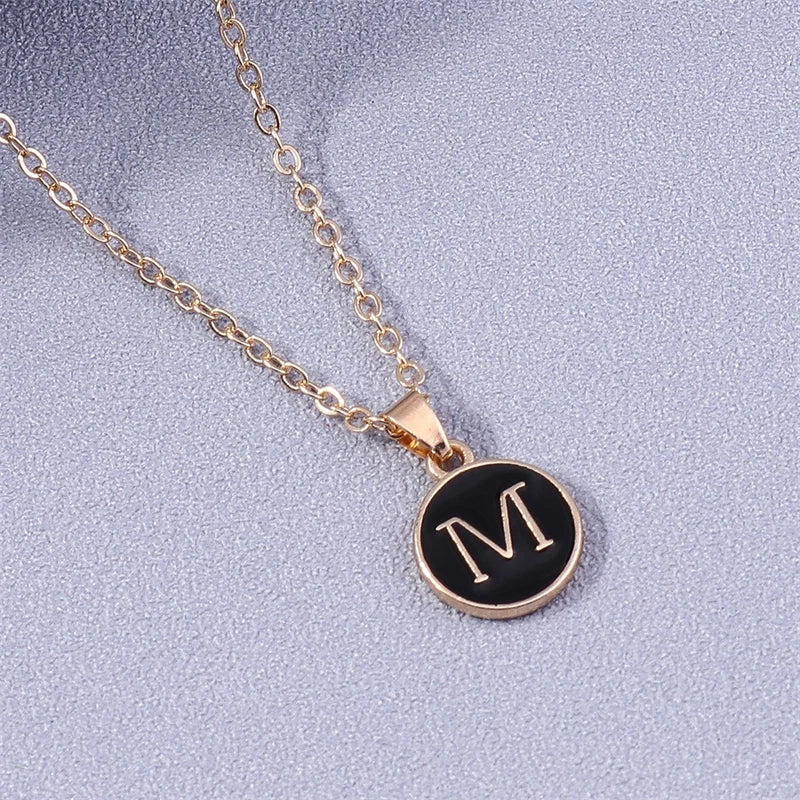 Colorful initial pendant necklace m