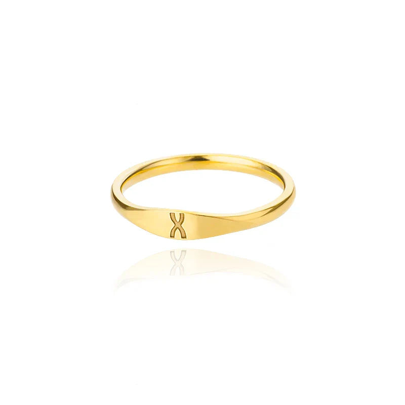 Women's initial ring x